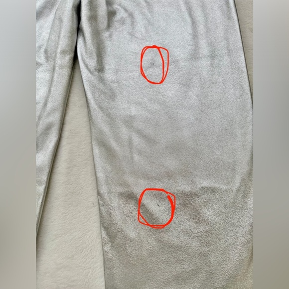 Zara Metallic Silver Pants Size Medium Faux Leather Look - Picture 8 of 9